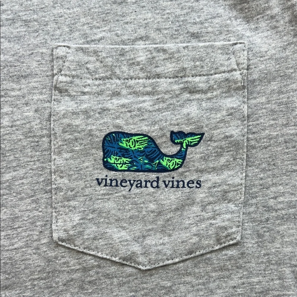 Vineyard Vines Heather Gray Pocket Tee - Picture 2 of 5